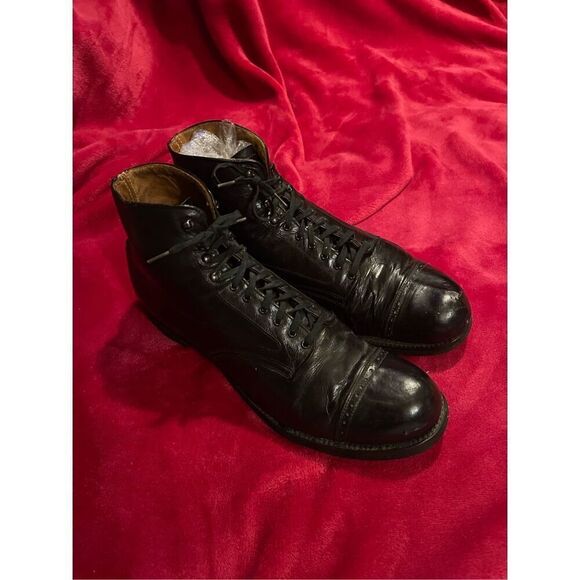 Antique O’Sullivans 1920-30’s Black Leather Tall Boots Sz 9 - Picture 13 of 14